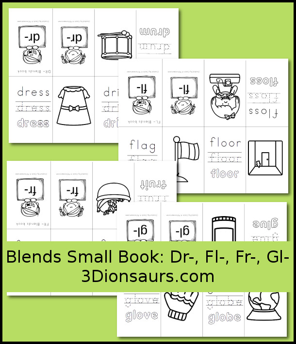 Free Blends Small Books: Dr-, Fl-, Fr-, Gl-  - 3Dinosaurs.com