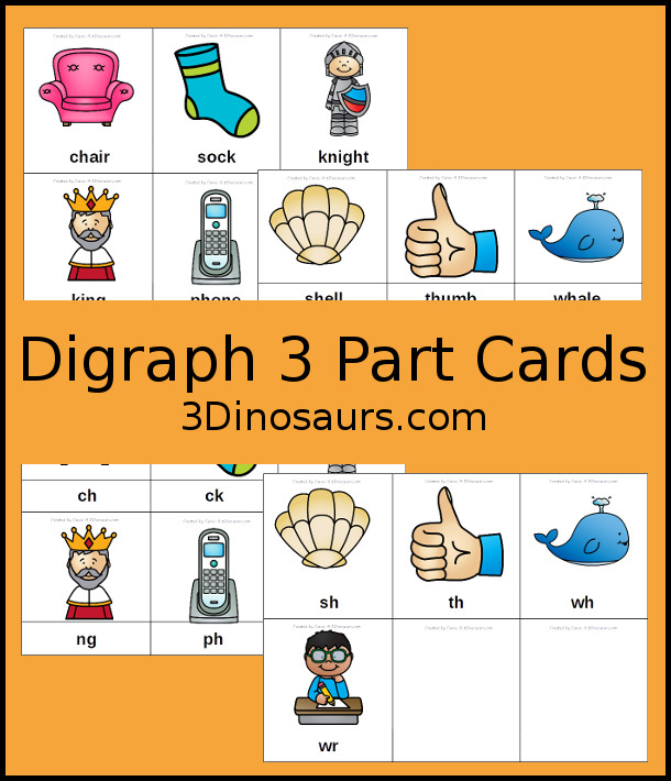 Free Digraph 3 Part Cards