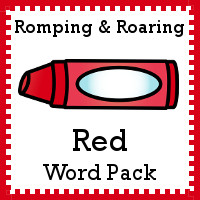 Free Romping & Roaring Color Red Word Pack - 8 pages of activities - 3Dinosaurs.com