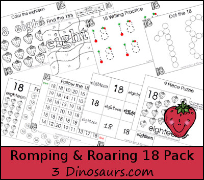 Romping & Roaring Number 18 Pack - 3Dinosaurs.com