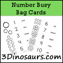 Number Busy Bag Cards