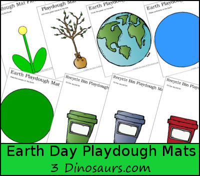 Free Earth Day Playdough Mats - 3Dinosaurs.com