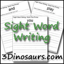 Sight Word Writing Printables