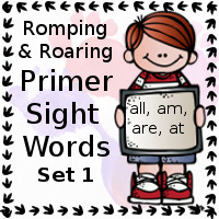 Romping & Roaring Primer Sight Words: all, am, are, at - 3Dinosaurs.com