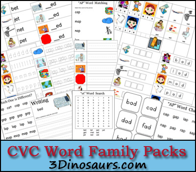 CVC Word Family Packs