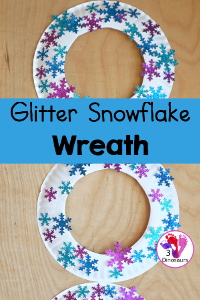 Glitter Snowflake Wreath Craft for Kids