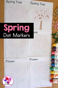 Free Spring Dot Marker Printables: Spring Tree & Flowers