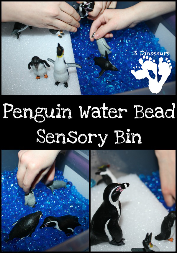 Penguin Water Bead Sensory Bin - 3Dinosaurs.com