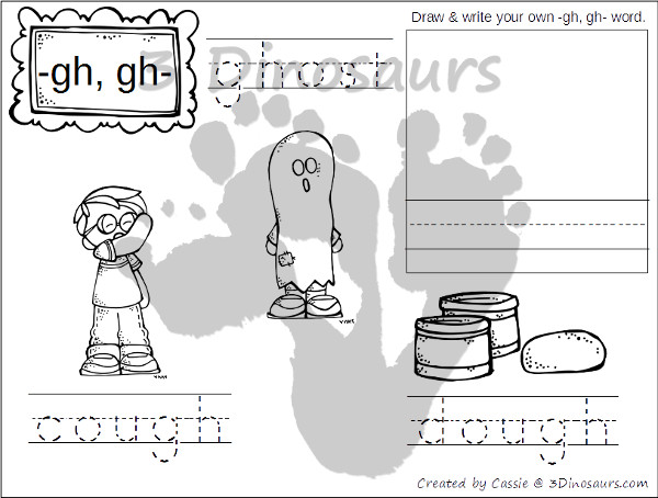 Free Digraph Coloring Pages: CH-, -CH, -CK, GH - 3Dinosaurs.com