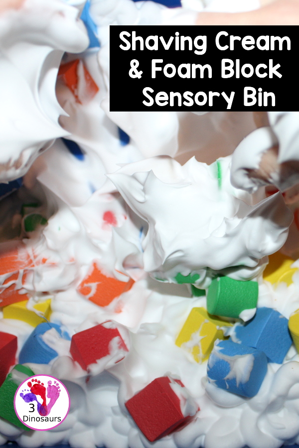 Shaving Cream and Foam Blocks Sensory Play