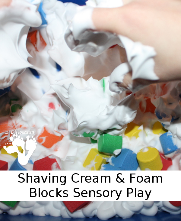 Shaving Cream and Foam Blocks Sensory Play - 3Dinosaurs.com