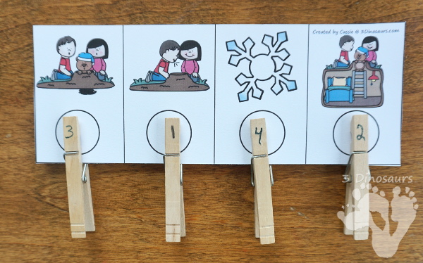 Groundhog Day Sequencing Set -  with clip cards, task cards, no-prep worksheets and easy reader books $ - 3Dinosaurs.com #printablesforkids #sequencingforkids #groundhogday #winterprintables #tpt #teacherspayteachers