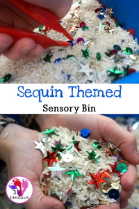 Fine Motor Sequin Sensory Bin