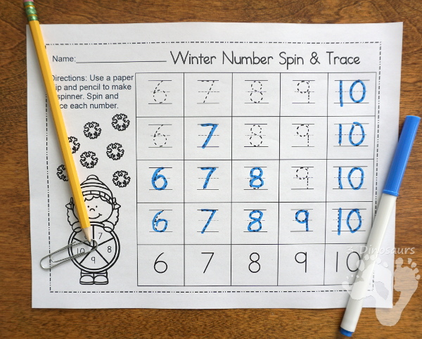 Winter Themed Number Set 1 to 10 - with clip cards, puzzles, no-prep worksheets, easy reader books, playdough mats and more $ - 3Dinosaurs.com #printablesforkids #numbersforkids #handsonlearning #winterprintables #tpt #teacherspayteachers