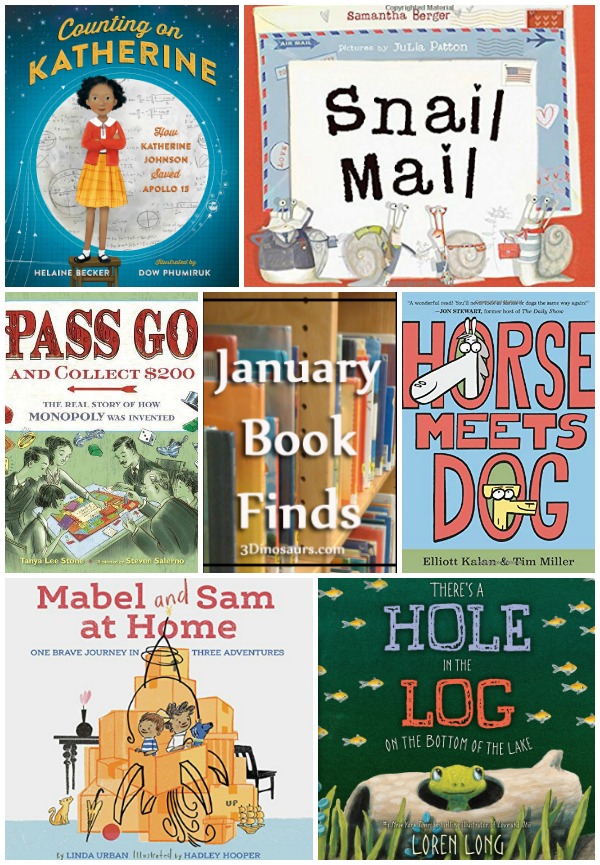 January 2019 Book Finds: history, mail, silly, space, games, ponds, songs, imagination - 3Dinosaurs.com