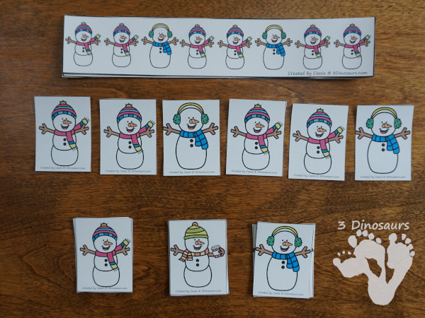 Snowman Themed Pack for PreK and Kindergarten with 150 pages of activities, cards, easy reader books and no-prep printables - 3Dinosaurs.com