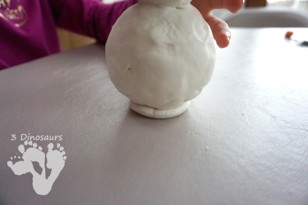 Standing Model Magic Snowman - a fun model magic craft that is great for fine motor and for kids to use in this fun craft - 3Dinosaurs.com