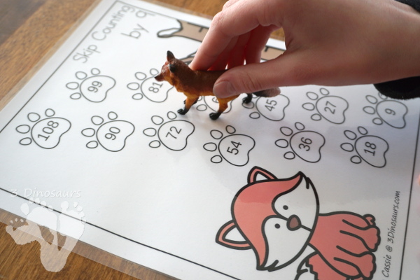 Free Winter Woodland Skip Counting Tracks - Work on skip counting from 1 to 12 with these 12 skip counting sheets - 3Dinosaurs.com