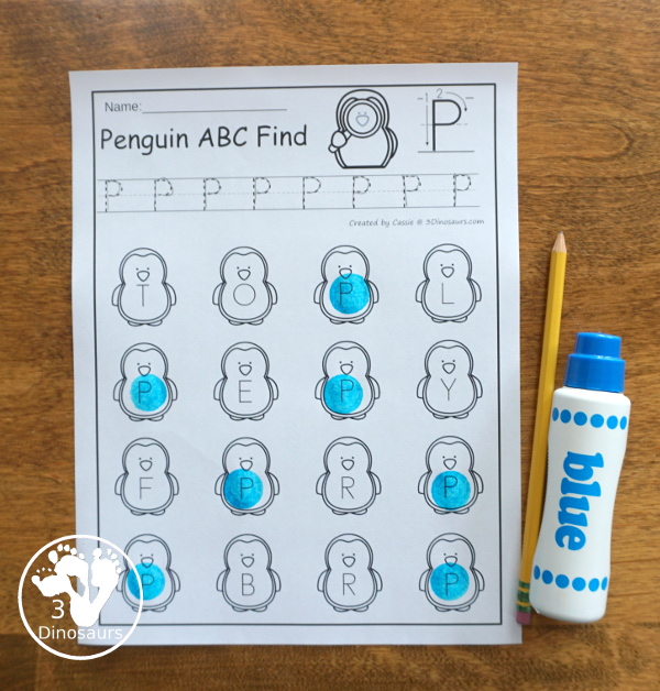 Easy No-Prep Penguin ABC Find - easy no-prep printables with a fun penguin theme 52 pages with uppercase and lowercase $ - 3Dinosaurs.com