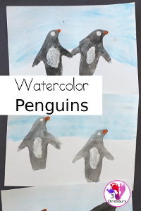 Penguin Watercolor Painting