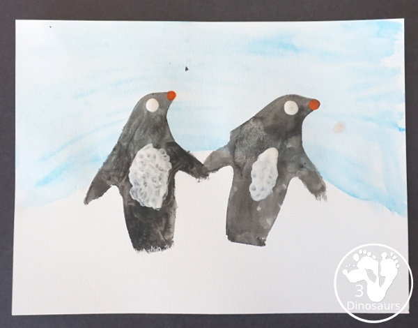 Penguin Watercolor Painting - a fun and easy watercolor painting activity that is great for a winter penguin theme - 3Dinosaurs.com