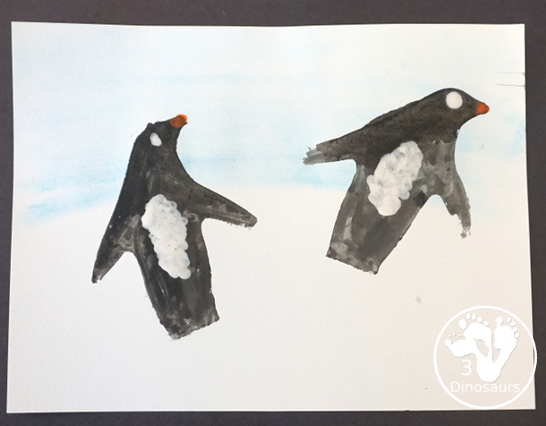 Penguin Watercolor Painting - a fun and easy watercolor painting activity that is great for a winter penguin theme - 3Dinosaurs.com