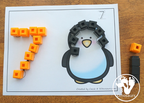 Polar Bear & Penguin Dot the Number Count the Number - this is a fun counting activity with dot markers that works on numbers 0 to 20 with color or black and white options - 3Dinosaurs.com #winteractivities #polaranimals #dotmaker #doadot #numbers #counting  #kindergarten #prek