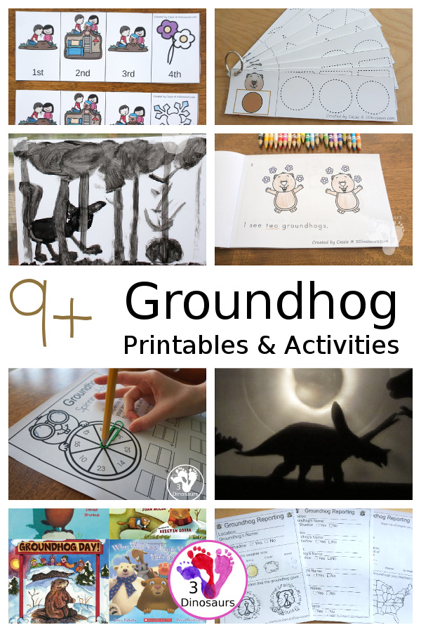 Groundhod Day Activities & Printables on 3Dinosaurs.com