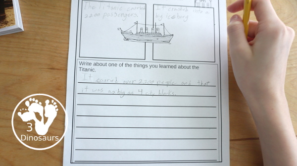 Titanic Writing & Acrostic Poems with  - with three themed writing activities for the Titanic, iceberg and the captain - 3Dinosaurs.com