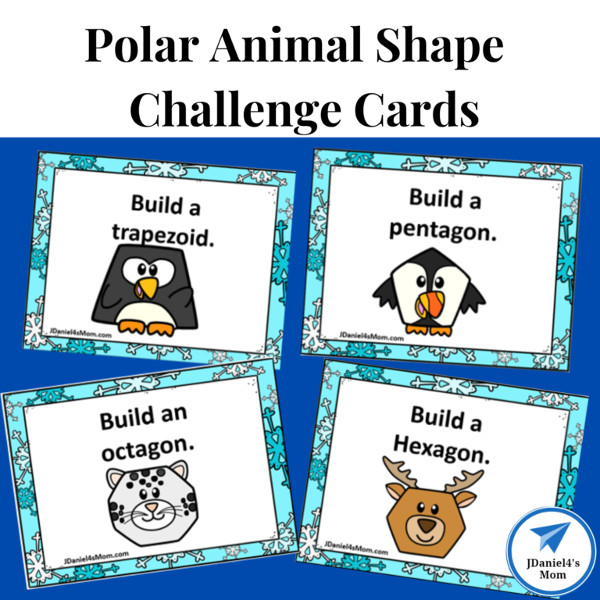 Polar Animal Shape Challenge Cards by JDaniel4's Mom.