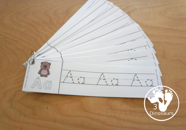 Free Groundhog ABC Tracing Strips - with uppercase and lowercase together. You have fun kids with a Groundhog- plus you can see an example of how to trace the letters - 3Dinosaurs.com