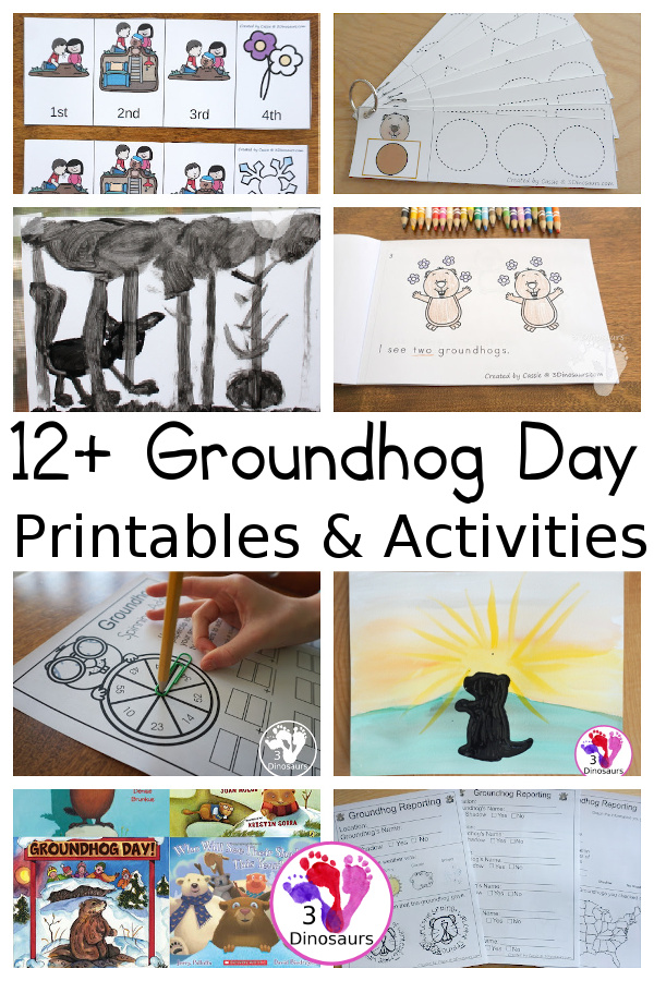 Groundhod Day Activities & Printables on 3Dinosaurs.com