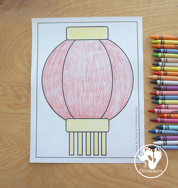 Free Lantern Fine Motor Printables  - with lantern templates, lantern tracing mat, lantern dot marker mat all to work on fine motor skills for Lunar New Years and Chinese New Year- 3Dinosaurs.com- 3Dinosaurs.com