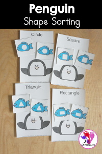 Penguin Shape Sorting Printable