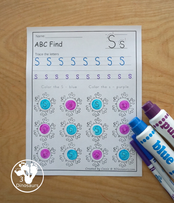 Easy No-Prep Snowflake ABC Find:  Uppercase & Lowercase - easy no-prep printables with a fun snowflake theme 26 pages with uppercase and lowercase together $ - 3Dinosaurs.com