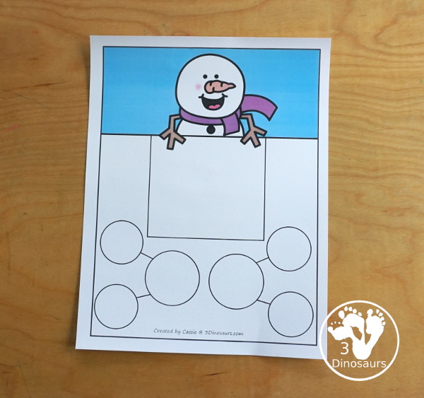 Free Snowman Addition Matching - a fun addition matching game adding numbers from 1 to 20  with two piece puzzles and matching number bond mat for kindergarten and first grade - 3Dinosaurs.com