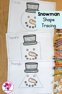 Free Snowman Shape Tracing Printable