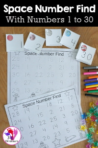 Free Space Number Find And Tracing Printables With 1 To 30 Numbers