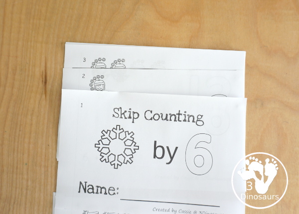 Free Winter Skip Counting by 6 Easy Reader Book - how to make the easy reader book - 3Dinosaurs.com