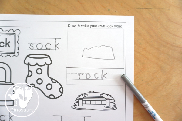 CVCC Word Family Coloring Pages Printables - 21 words with two coloring page options tracing words and writing words with matching vocab cards for kids. A great way to introduce CVCC words for kids. - 3Dinosaurs.com