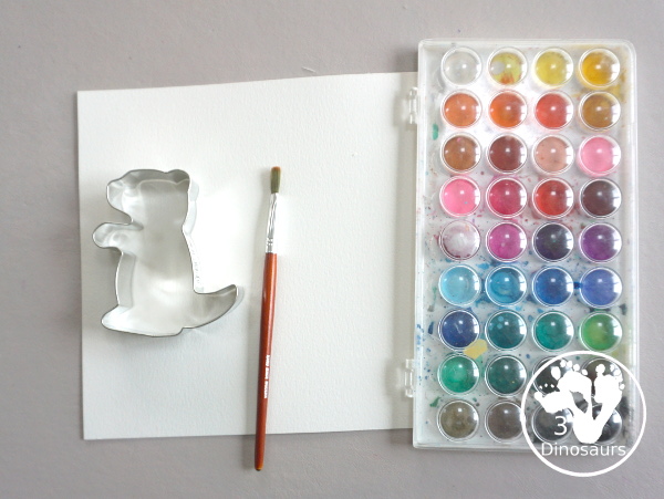 Groundhog Watercolor Painting with A Cookie Cutter - a fun way to see shadows of the groundhog and a fun fine painting activity for kids.- 3Dinosaurs.com