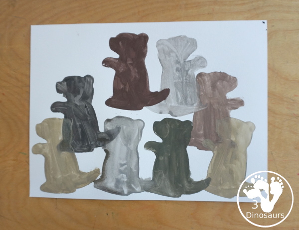 Groundhog Watercolor Painting with A Cookie Cutter - a fun way to see shadows of the groundhog and a fun fine painting activity for kids.- 3Dinosaurs.com