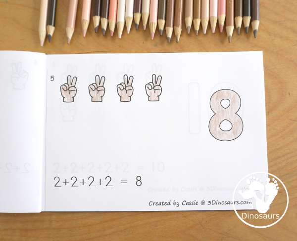 Free Hand Skip Counting by 2 & 5 Easy Reader Books - each book has 14 pages with skip counting numbers, repeat addition, and visual with hand and fingers for the skip counting. - 3Dinosaurs.com