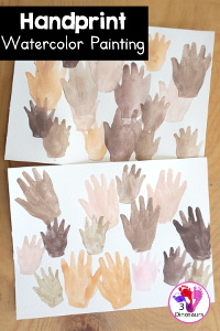 Handprint Watercolor Painting