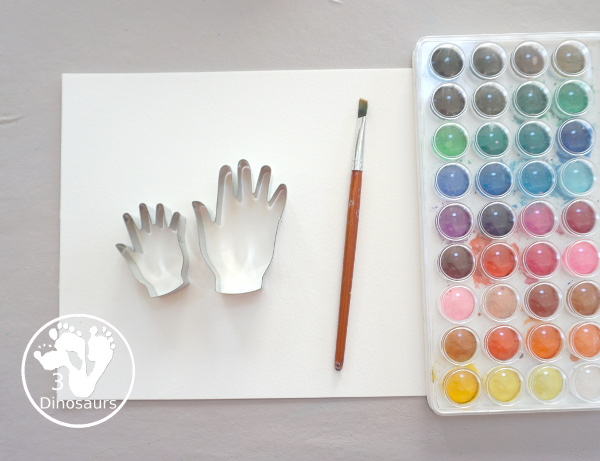 Handprint Watercolor Painting - for a fun Unity and a great way to talk about just being happy with who you are along with equality - 3Dinosaurs.com