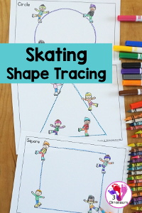 Free Ice Skating Shape Tracing Printable