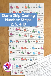 Free Ice Skate Skip Counting Number Line Printables: 2, 5, and 10