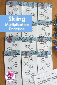 Free Skiing Multiplication Practice Printable