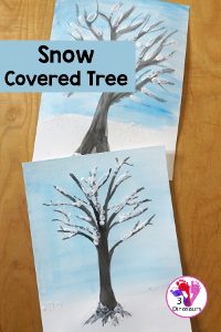 Winter Tree Painting Craft For Kids