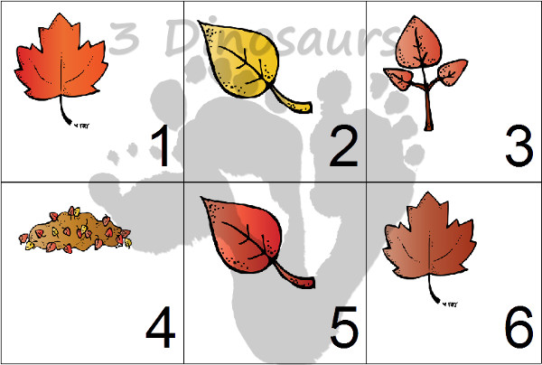 Free Leaves Calendar Set 2015 Update - 3Dinosaurs.com